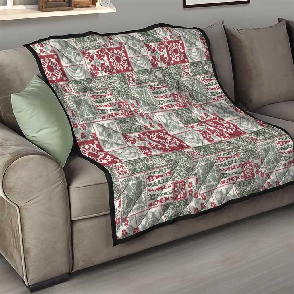 Mele Kalikimaka Hawaii Christmas Quilt Aloha Spirit with Hawaiian Quilt Pattern - Polynesian Pride
