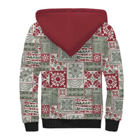 Mele Kalikimaka Hawaii Christmas Sherpa Hoodie Aloha Spirit with Hawaiian Quilt Pattern LT9 - Polynesian Pride