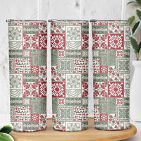 Mele Kalikimaka Hawaii Christmas Skinny Tumbler Aloha Spirit with Hawaiian Quilt Pattern LT9 - Polynesian Pride