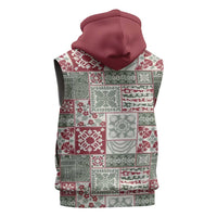 Mele Kalikimaka Hawaii Christmas Sleeveless Hoodie Aloha Spirit with Hawaiian Quilt Pattern LT9 - Polynesian Pride