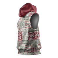 Mele Kalikimaka Hawaii Christmas Sleeveless Hoodie Aloha Spirit with Hawaiian Quilt Pattern LT9 - Polynesian Pride
