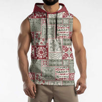 Mele Kalikimaka Hawaii Christmas Sleeveless Hoodie Aloha Spirit with Hawaiian Quilt Pattern LT9 - Polynesian Pride