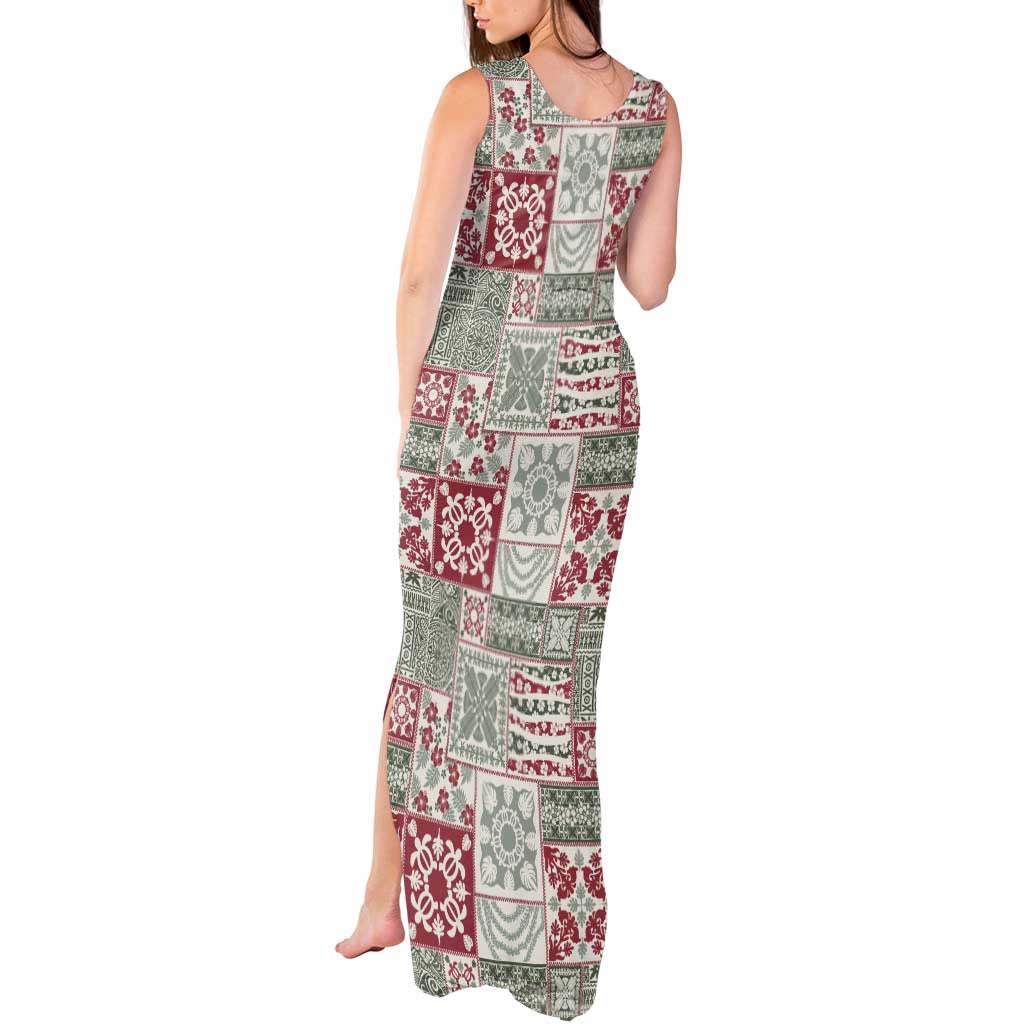 Mele Kalikimaka Hawaii Christmas Tank Maxi Dress Aloha Spirit with Hawaiian Quilt Pattern LT9 - Polynesian Pride