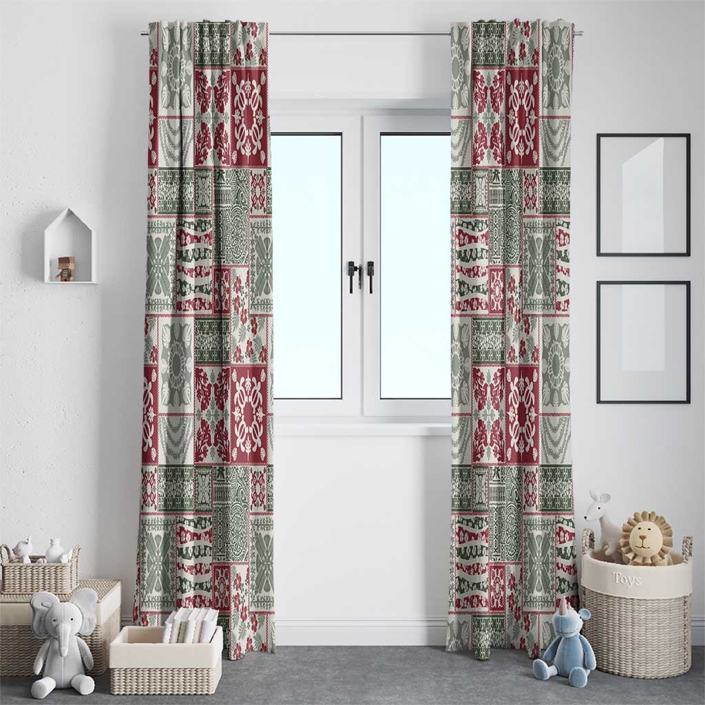 Mele Kalikimaka Hawaii Christmas Window Curtain Aloha Spirit with Hawaiian Quilt Pattern - Polynesian Pride