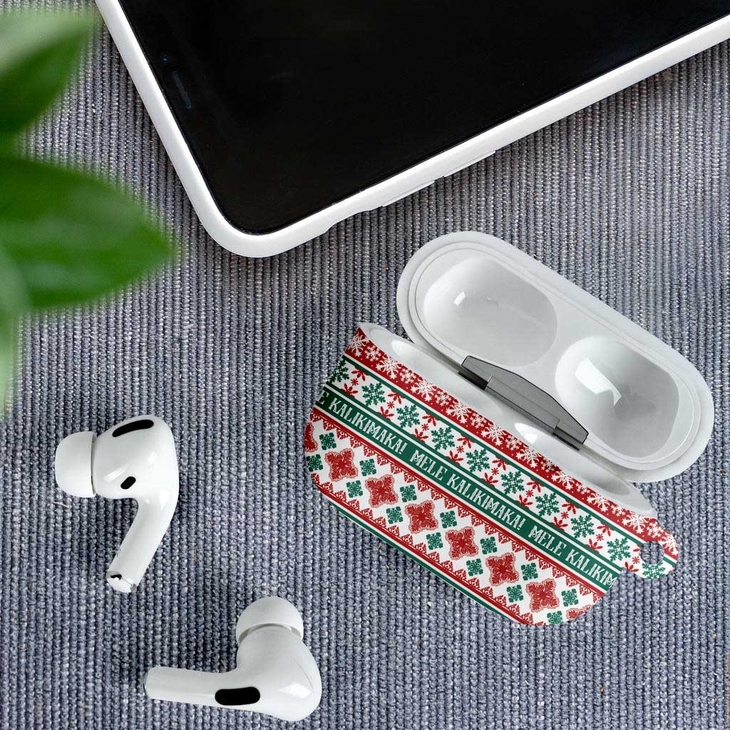 Mele Kalikimaka Hawaii Christmas AirPods Case Hawaiian Quilt Pattern Style - Polynesian Pride
