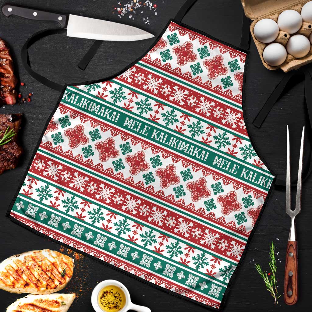 Mele Kalikimaka Hawaii Christmas Apron Hawaiian Quilt Pattern Style - Polynesian Pride