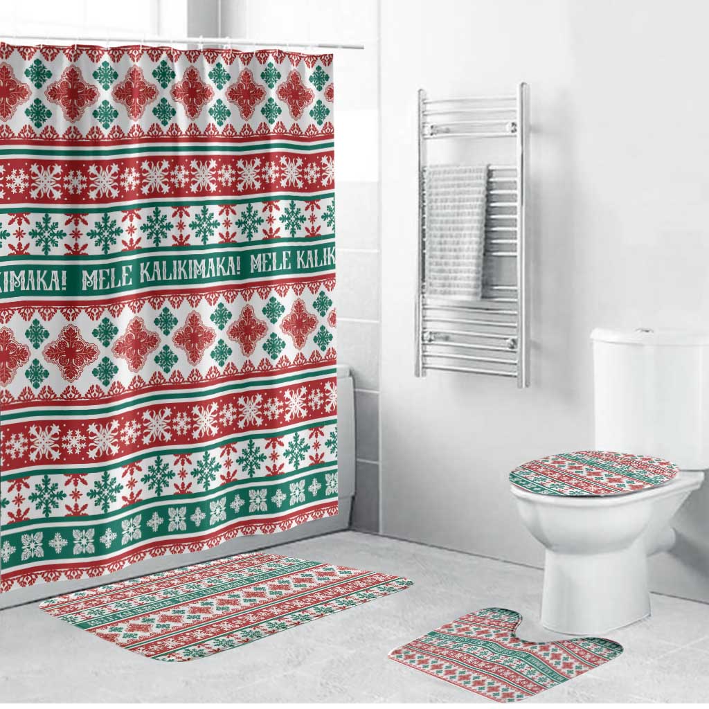Mele Kalikimaka Hawaii Christmas Bathroom Set Hawaiian Quilt Pattern Style LT9 Bathroom Set (4 pcs) Beige - Polynesian Pride
