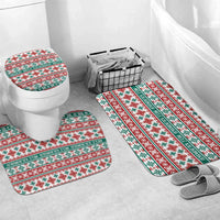 Mele Kalikimaka Hawaii Christmas Bathroom Set Hawaiian Quilt Pattern Style LT9 Mat Set Only (3 pcs) One Size Beige - Polynesian Pride