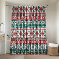 Mele Kalikimaka Hawaii Christmas Bathroom Set Hawaiian Quilt Pattern Style LT9 Shower Curtain Only Beige - Polynesian Pride