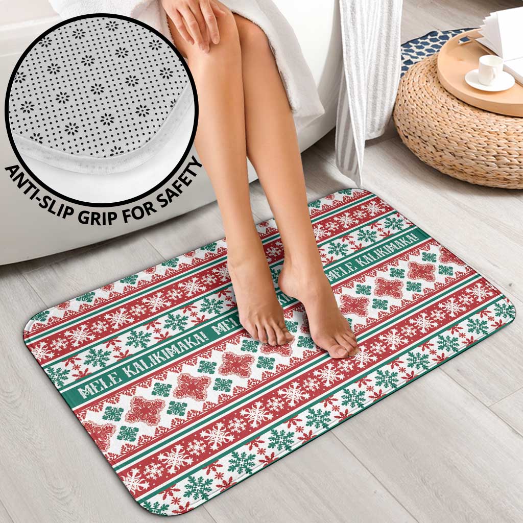 Mele Kalikimaka Hawaii Christmas Bathroom Set Hawaiian Quilt Pattern Style LT9 - Polynesian Pride