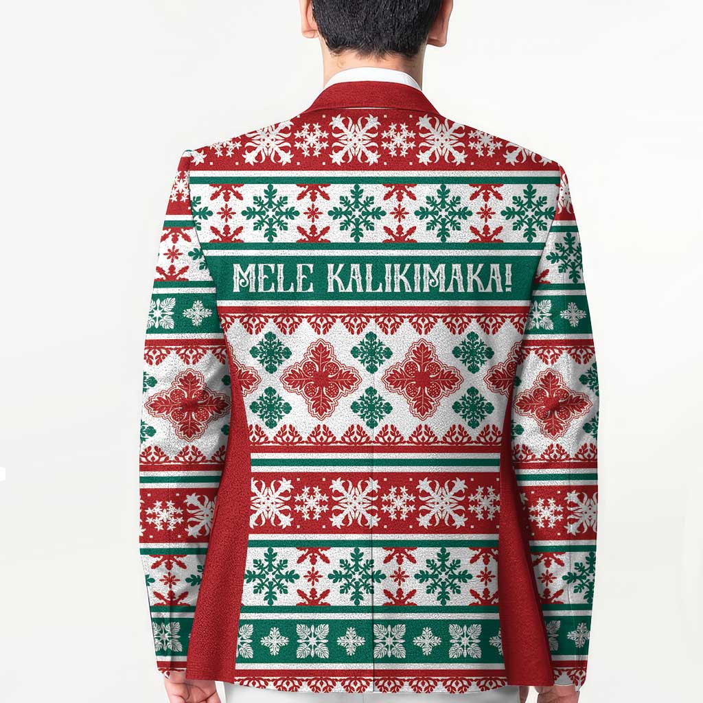 Mele Kalikimaka Hawaii Christmas Blazer Hawaiian Quilt Pattern Style - Polynesian Pride