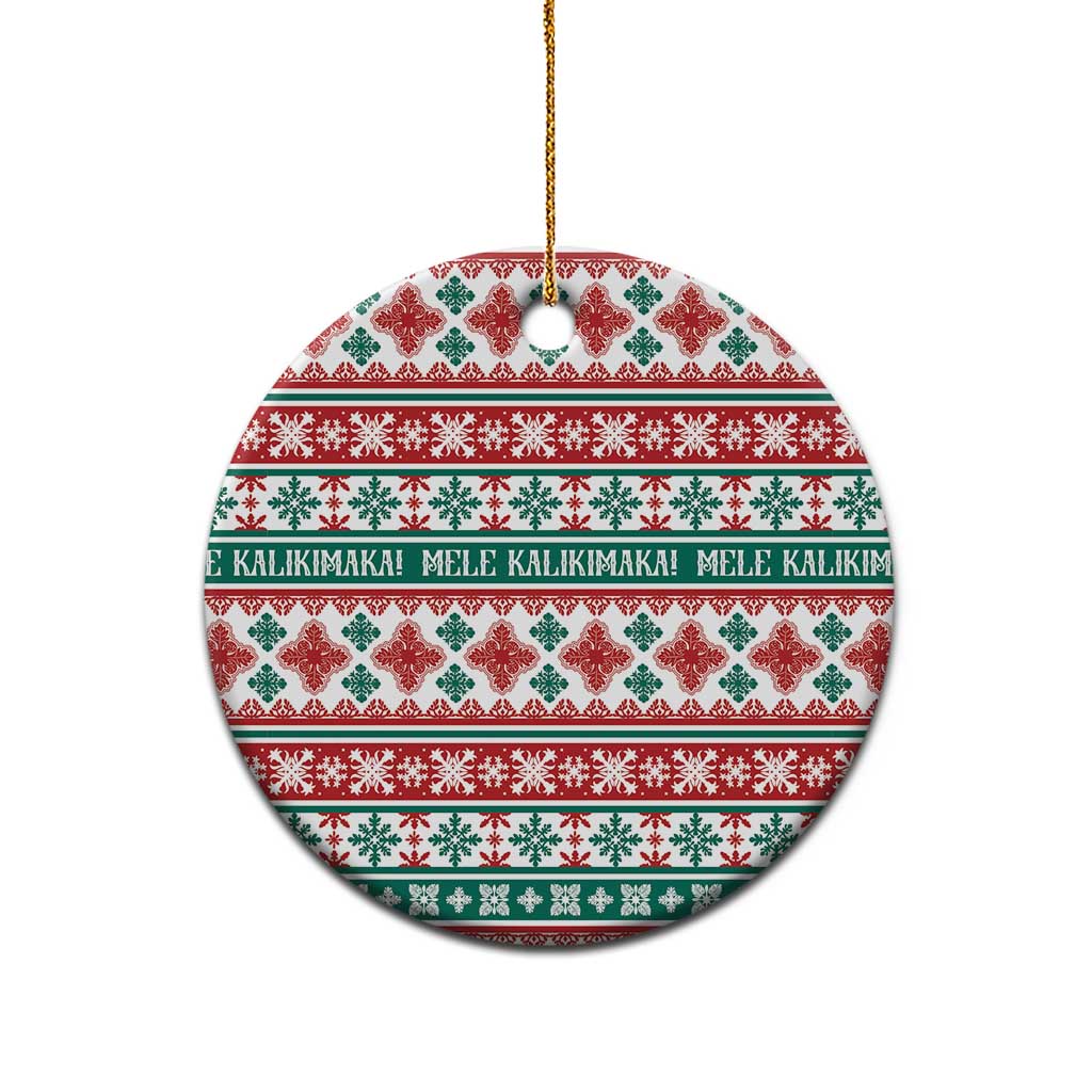 Mele Kalikimaka Hawaii Christmas Ceramic Ornament Hawaiian Quilt Pattern Style LT9 - Polynesian Pride