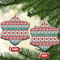 Mele Kalikimaka Hawaii Christmas Ceramic Ornament Hawaiian Quilt Pattern Style LT9 Snow Flake Beige - Polynesian Pride