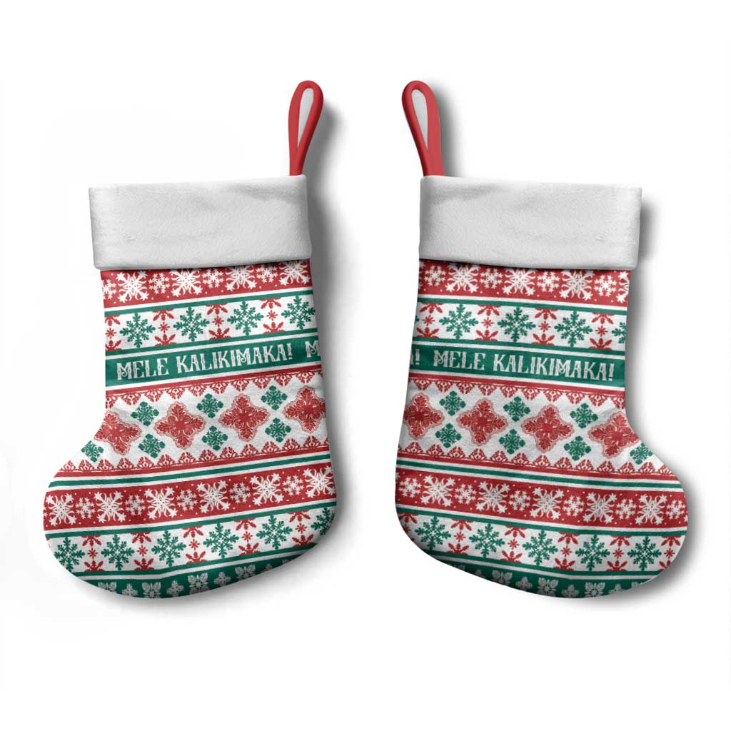 Mele Kalikimaka Hawaii Christmas Stocking Hawaiian Quilt Pattern Style - Polynesian Pride
