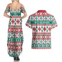 Mele Kalikimaka Hawaii Christmas Couples Matching Summer Maxi Dress and Hawaiian Shirt Hawaiian Quilt Pattern Style LT9 - Polynesian Pride