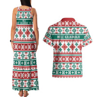 Mele Kalikimaka Hawaii Christmas Couples Matching Tank Maxi Dress and Hawaiian Shirt Hawaiian Quilt Pattern Style LT9 - Polynesian Pride