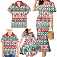 Mele Kalikimaka Hawaii Christmas Family Matching Mermaid Dress and Hawaiian Shirt Hawaiian Quilt Pattern Style LT9 - Polynesian Pride
