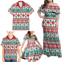 Mele Kalikimaka Hawaii Christmas Family Matching Off Shoulder Maxi Dress and Hawaiian Shirt Hawaiian Quilt Pattern Style LT9 - Polynesian Pride