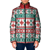 Mele Kalikimaka Hawaii Christmas Padded Jacket Hawaiian Quilt Pattern Style LT9 Men Beige - Polynesian Pride