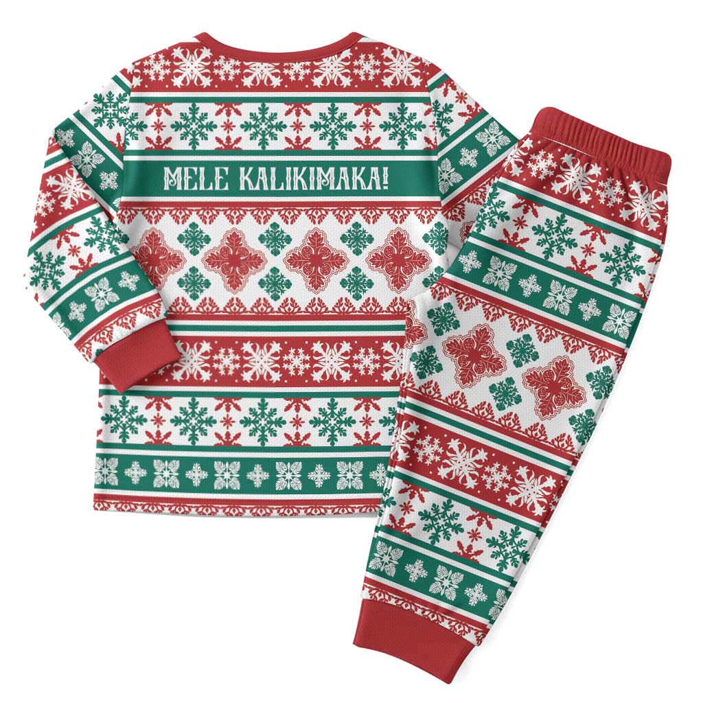 Mele Kalikimaka Hawaii Christmas Pajama Set Hawaiian Quilt Pattern Style - Polynesian Pride