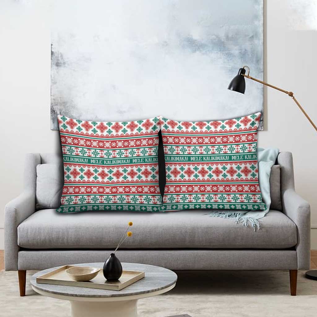 Mele Kalikimaka Hawaii Christmas Pillow Cover Hawaiian Quilt Pattern Style - Polynesian Pride