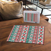 Mele Kalikimaka Hawaii Christmas Puzzle Hawaiian Quilt Pattern Style - Polynesian Pride