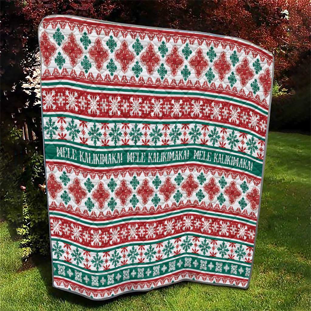 Mele Kalikimaka Hawaii Christmas Quilt Hawaiian Quilt Pattern Style - Polynesian Pride