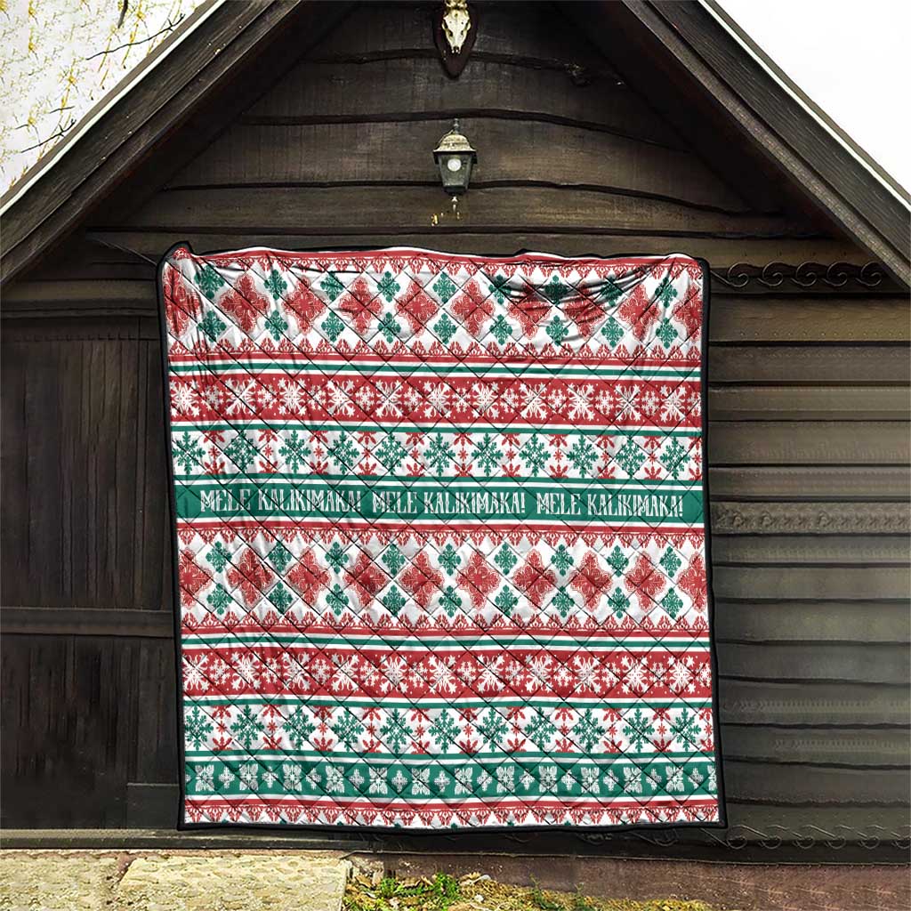 Mele Kalikimaka Hawaii Christmas Quilt Hawaiian Quilt Pattern Style - Polynesian Pride