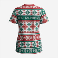 Mele Kalikimaka Hawaii Christmas Scrub Top Hawaiian Quilt Pattern Style LT9 - Polynesian Pride