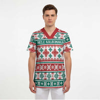 Mele Kalikimaka Hawaii Christmas Scrub Top Hawaiian Quilt Pattern Style LT9 - Polynesian Pride