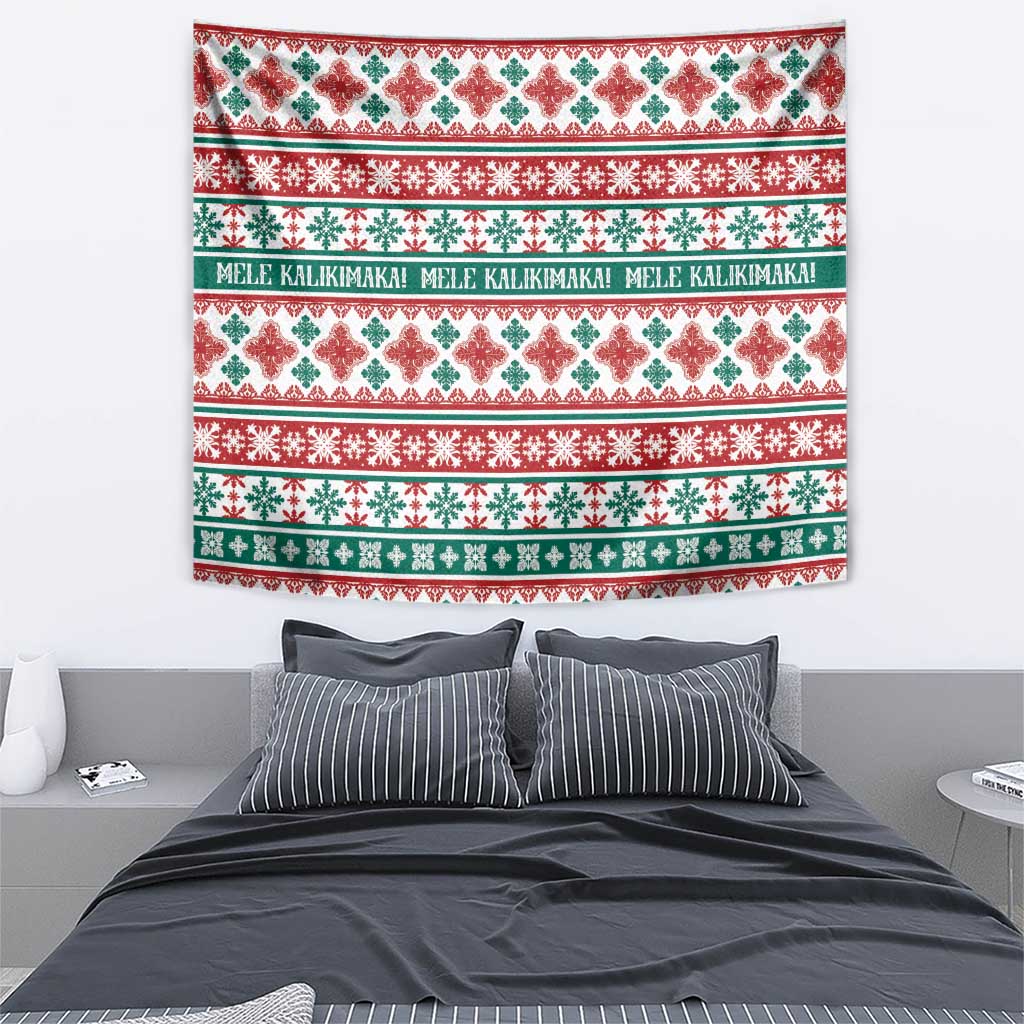 Mele Kalikimaka Hawaii Christmas Tapestry Hawaiian Quilt Pattern Style LT9 - Polynesian Pride