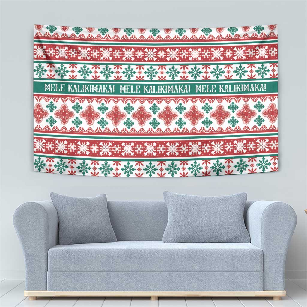 Mele Kalikimaka Hawaii Christmas Tapestry Hawaiian Quilt Pattern Style LT9 - Polynesian Pride