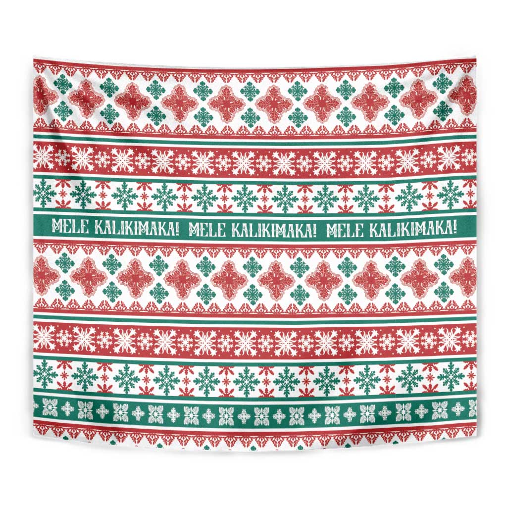 Mele Kalikimaka Hawaii Christmas Tapestry Hawaiian Quilt Pattern Style LT9 - Polynesian Pride