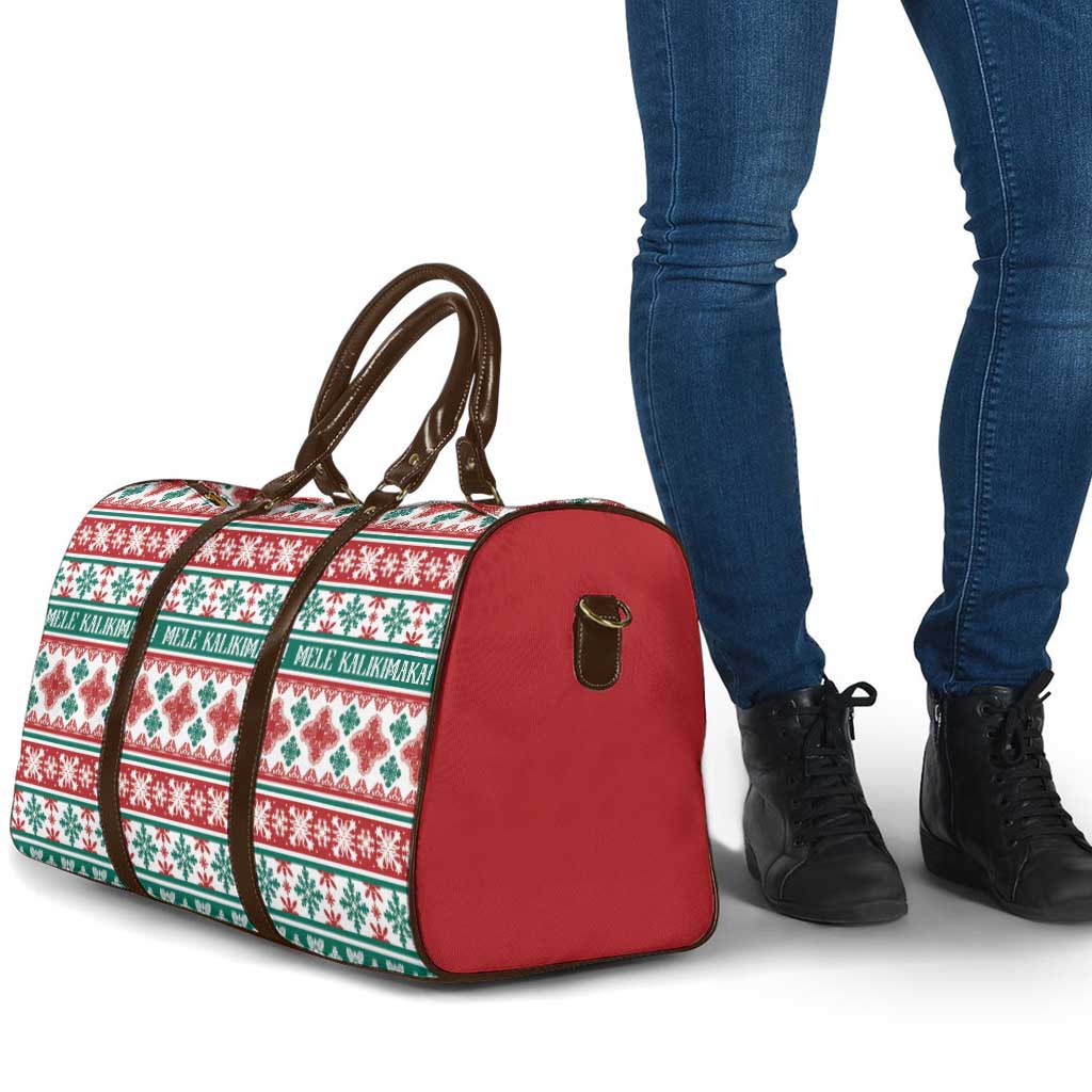 Mele Kalikimaka Hawaii Christmas Travel Bag Hawaiian Quilt Pattern Style - Polynesian Pride