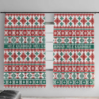 Mele Kalikimaka Hawaii Christmas Window Curtain Hawaiian Quilt Pattern Style - Polynesian Pride