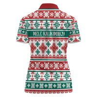 Mele Kalikimaka Hawaii Christmas Women Polo Shirt Hawaiian Quilt Pattern Style - Polynesian Pride