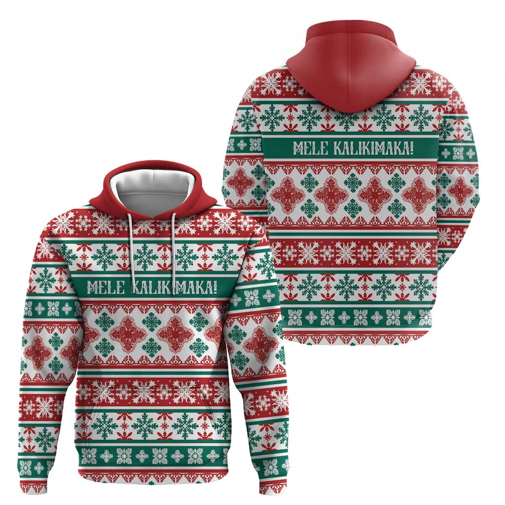 Mele Kalikimaka Hawaii Christmas Zip Hoodie Hawaiian Quilt Pattern Style - Polynesian Pride