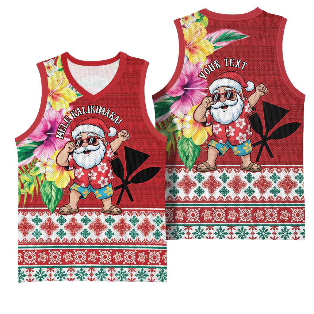 Santa Surf Mele Kalikimaka Personalized Basketball Jersey Aloha Tropical Christmas Vibes LT9 - Polynesian Pride