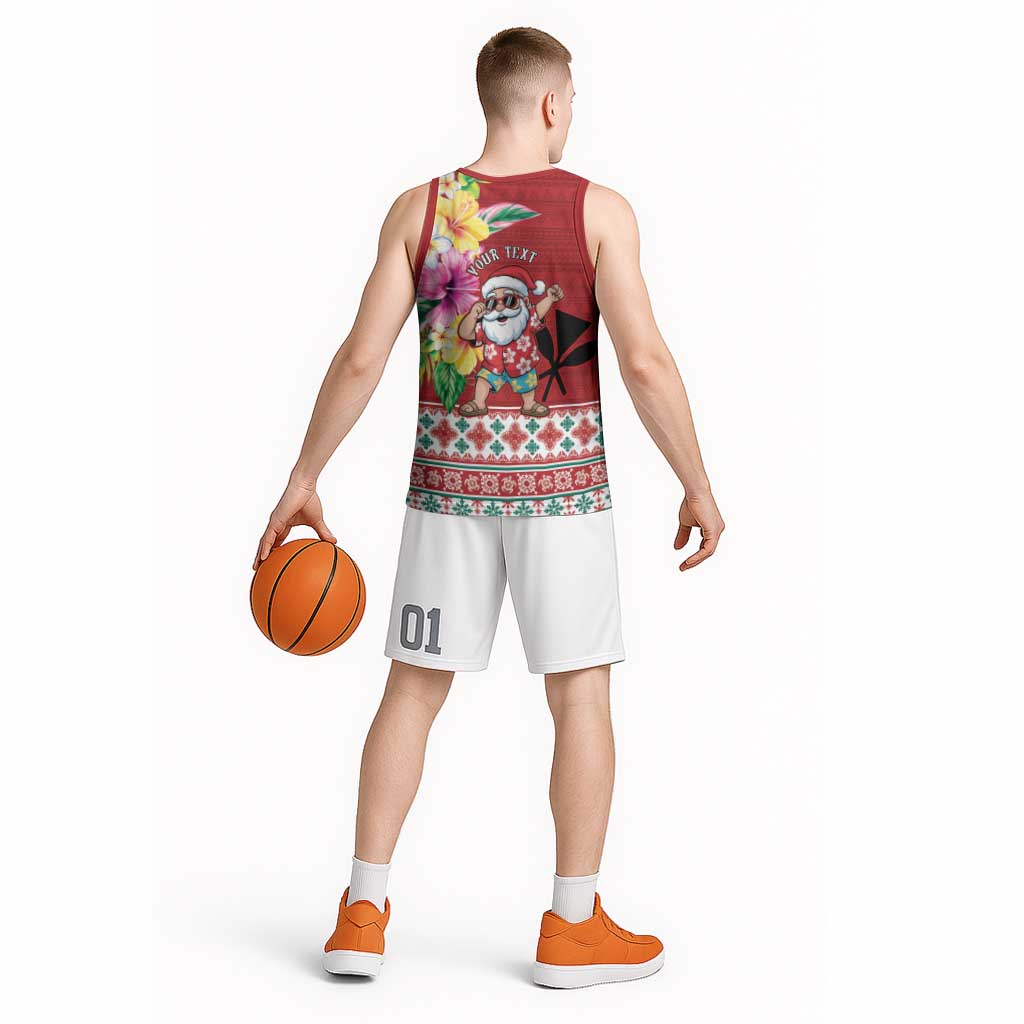 Santa Surf Mele Kalikimaka Personalized Basketball Jersey Aloha Tropical Christmas Vibes LT9 - Polynesian Pride