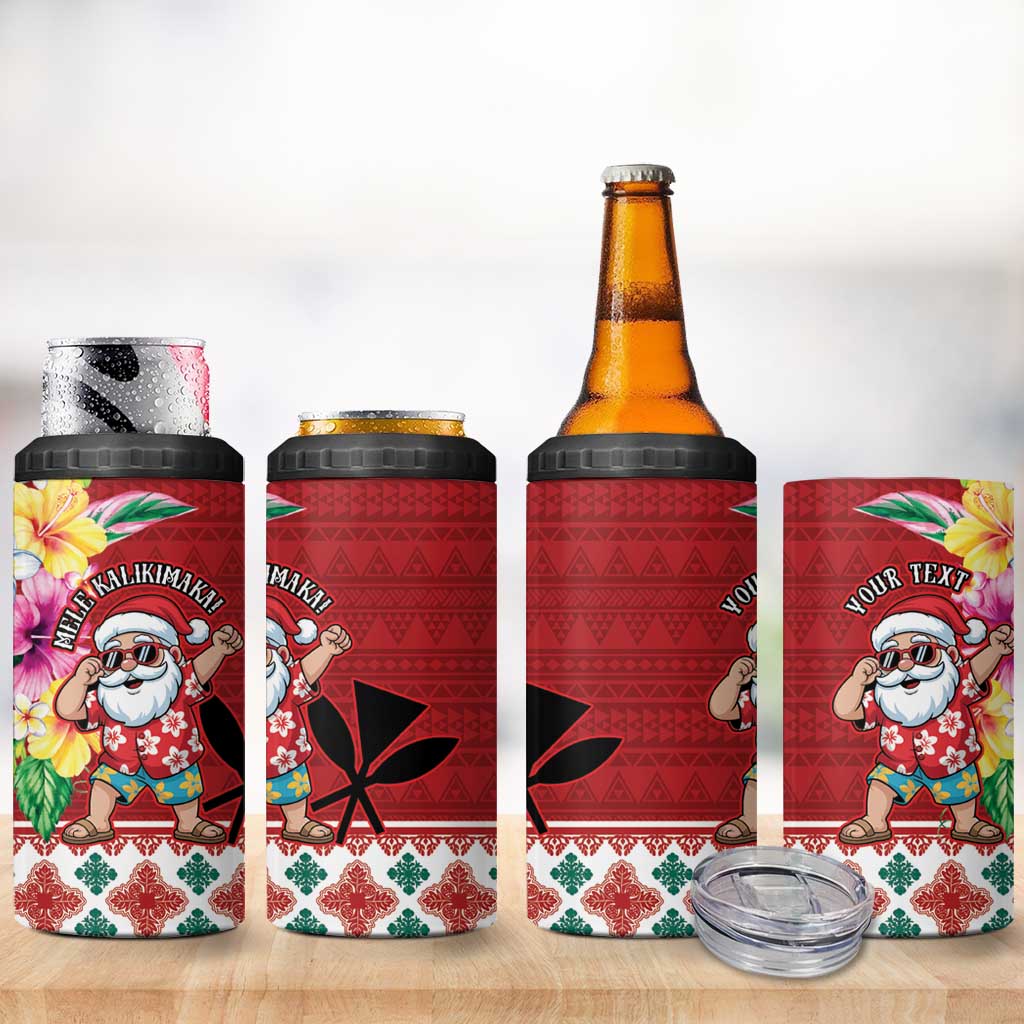 Santa Surf Mele Kalikimaka Personalized 4 in 1 Can Cooler Tumbler Aloha Tropical Christmas Vibes LT9 - Polynesian Pride