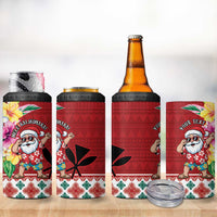 Santa Surf Mele Kalikimaka Personalized 4 in 1 Can Cooler Tumbler Aloha Tropical Christmas Vibes LT9 - Polynesian Pride