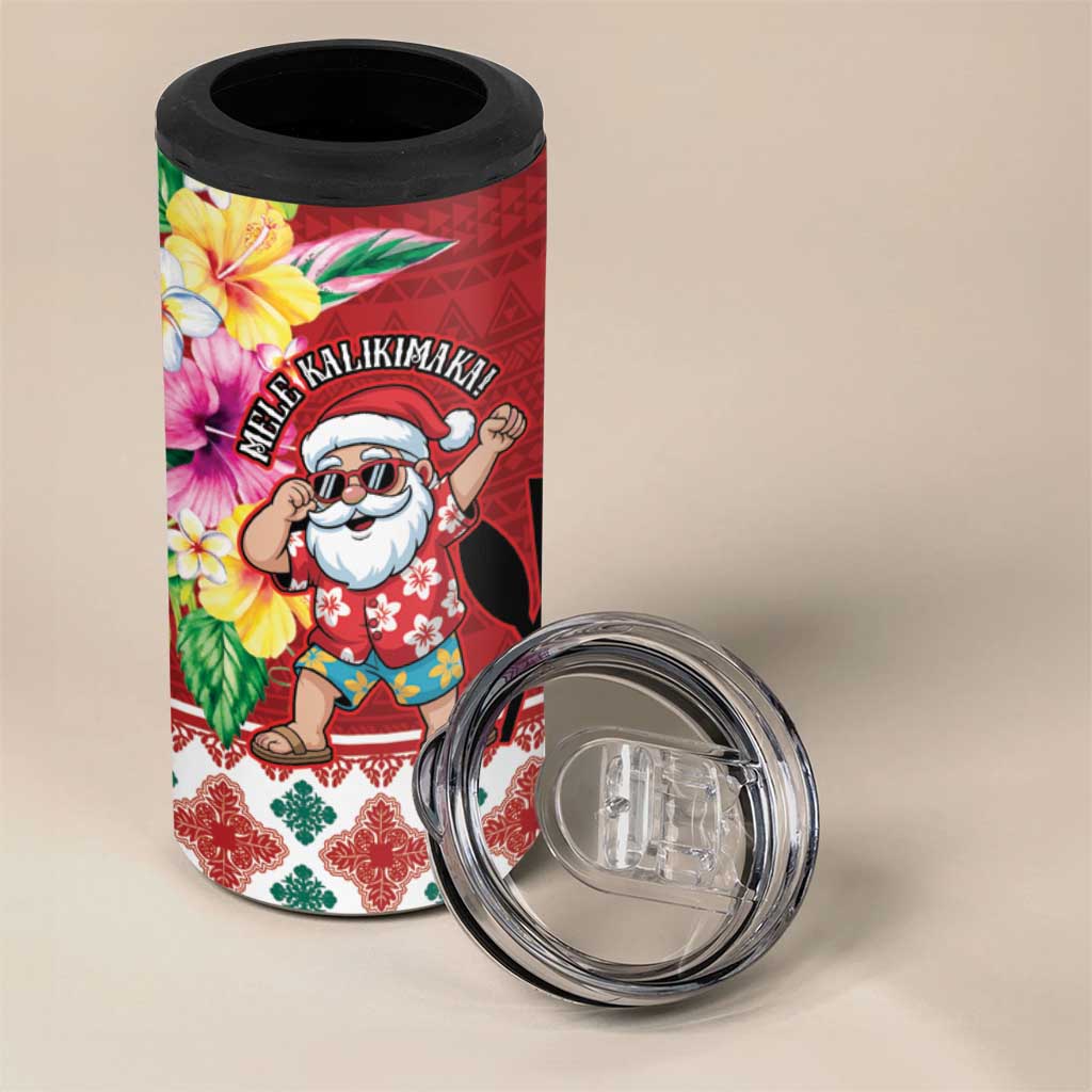 Santa Surf Mele Kalikimaka Personalized 4 in 1 Can Cooler Tumbler Aloha Tropical Christmas Vibes LT9 - Polynesian Pride