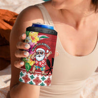Santa Surf Mele Kalikimaka Personalized 4 in 1 Can Cooler Tumbler Aloha Tropical Christmas Vibes LT9 - Polynesian Pride