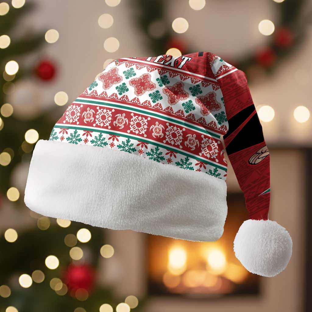 Santa Surf Mele Kalikimaka Personalized Christmas Santa Hat Aloha Tropical Christmas Vibes - Polynesian Pride