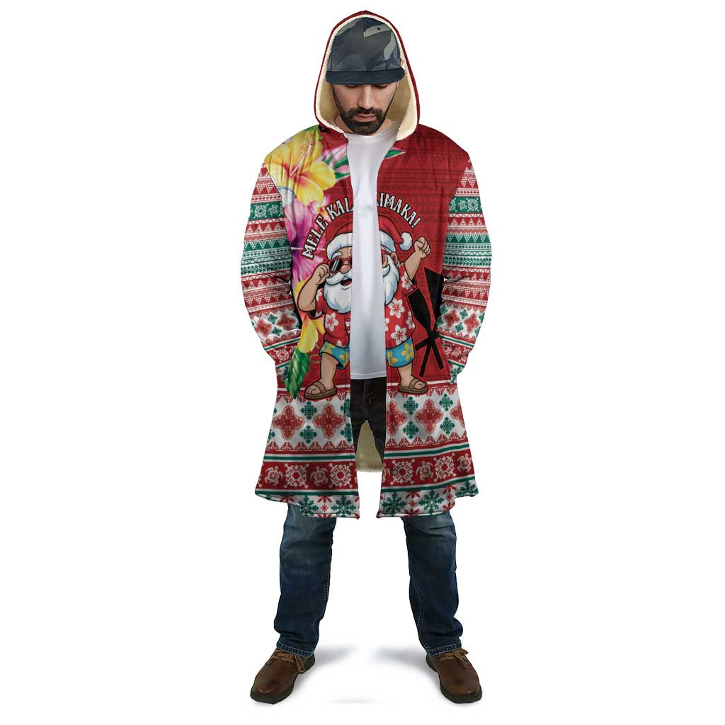 Santa Surf Mele Kalikimaka Personalized Cloak Aloha Tropical Christmas Vibes - Polynesian Pride