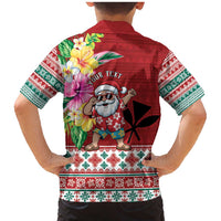Santa Surf Mele Kalikimaka Personalized Family Matching Mermaid Dress and Hawaiian Shirt Aloha Tropical Christmas Vibes LT9 - Polynesian Pride