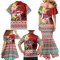 Santa Surf Mele Kalikimaka Personalized Family Matching Mermaid Dress and Hawaiian Shirt Aloha Tropical Christmas Vibes LT9 - Polynesian Pride