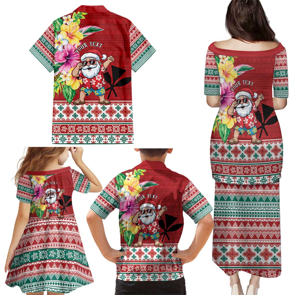 Santa Surf Mele Kalikimaka Personalized Family Matching Puletasi and Hawaiian Shirt Aloha Tropical Christmas Vibes LT9 - Polynesian Pride