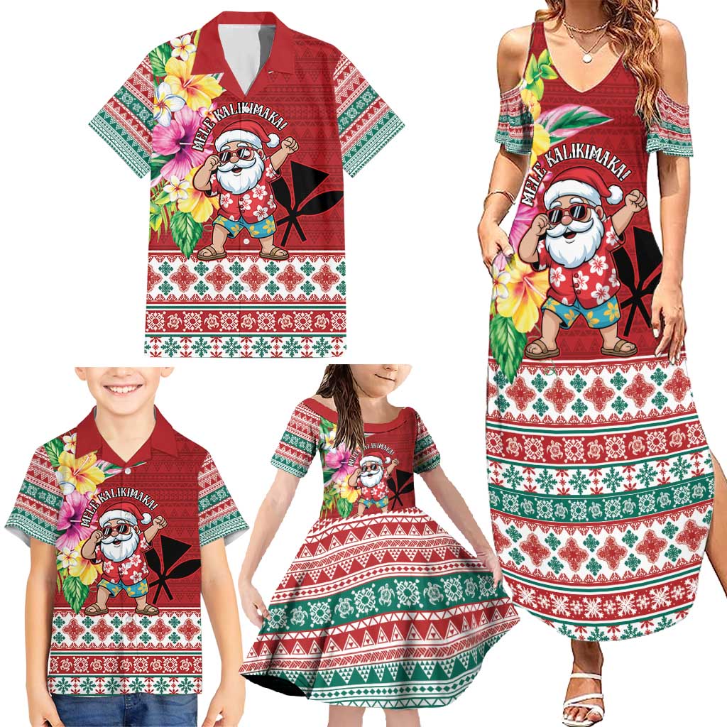 Santa Surf Mele Kalikimaka Personalized Family Matching Summer Maxi Dress and Hawaiian Shirt Aloha Tropical Christmas Vibes LT9 - Polynesian Pride
