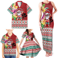 Santa Surf Mele Kalikimaka Personalized Family Matching Tank Maxi Dress and Hawaiian Shirt Aloha Tropical Christmas Vibes LT9 - Polynesian Pride